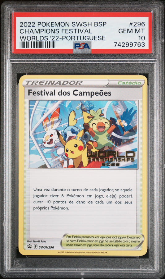 2022 POKEMON PORTUGUESE WORLD CHAMPIONSHIPS CHAMPIONS FESTIVAL PSA 10