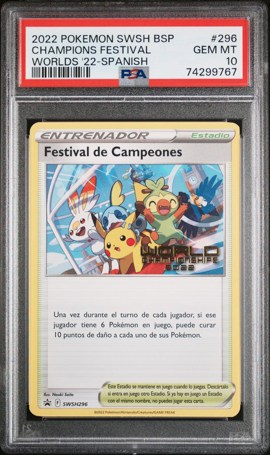 2022 POKEMON SPANISH WORLD CHAMPIONSHIPS CHAMPIONS FESTIVAL PSA 10