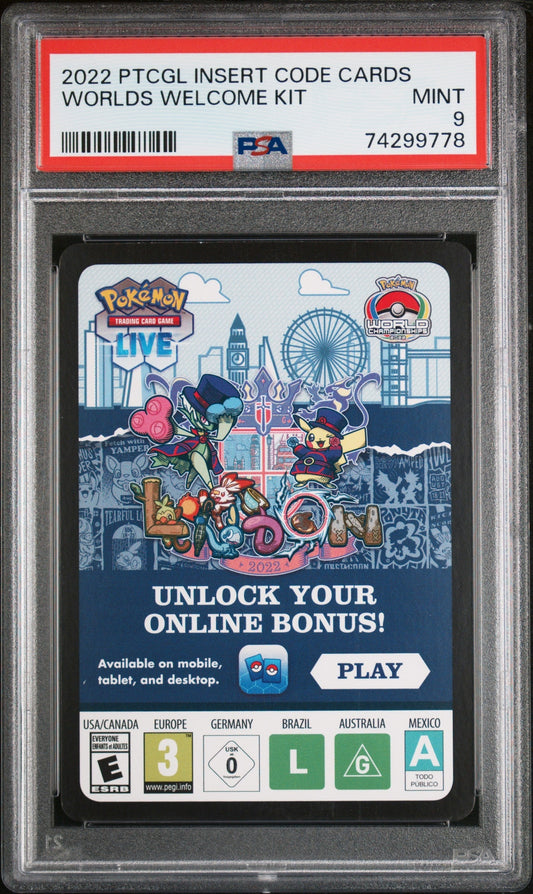 2022 POKEMON WORLD CHAMPIONSHIPS WELCOME KIT INSERT CARD PSA 9