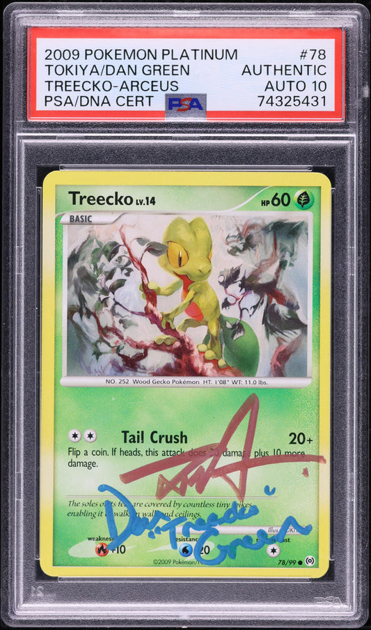 2009 POKEMON PLATINUM ARCEUS TREECKO #78 DAN GREEN TOKIYA AUTO 10 PSA AUTH