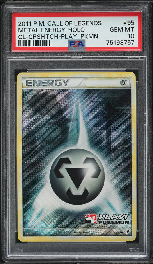 2011 POKEMON CALL OF LEGENDS PLAY! CROSSHATCH HOLO METAL ENERGY #95 PSA 10