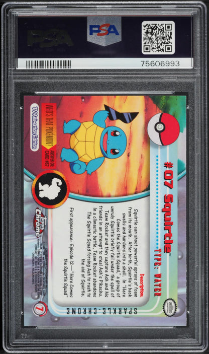2000 TOPPS CHROME POKEMON SERIES 1 SPARKLE SQUIRTLE #7 PSA 10 GEM MINT