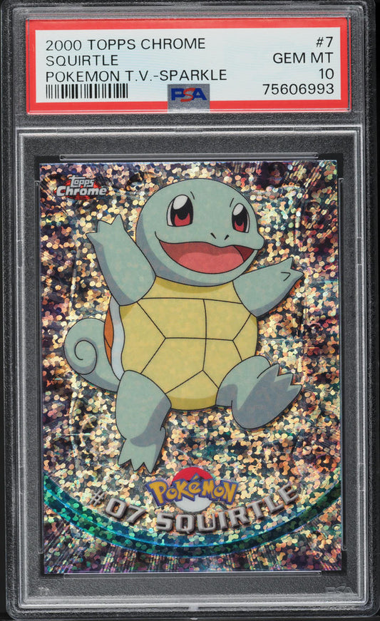 2000 TOPPS CHROME POKEMON SERIES 1 SPARKLE SQUIRTLE #7 PSA 10 GEM MINT