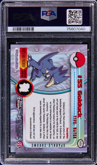 2000 TOPPS CHROME POKEMON SERIES 1 SPARKLE #55 GOLDUCK PSA 10 GEM MINT