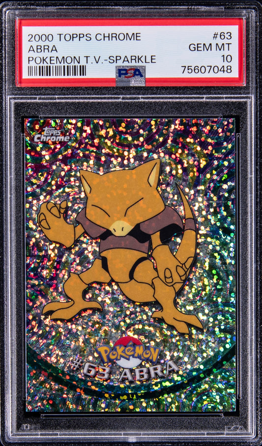 2000 TOPPS CHROME POKEMON SERIES 1 SPARKLE #63 ABRA PSA 10 GEM MINT