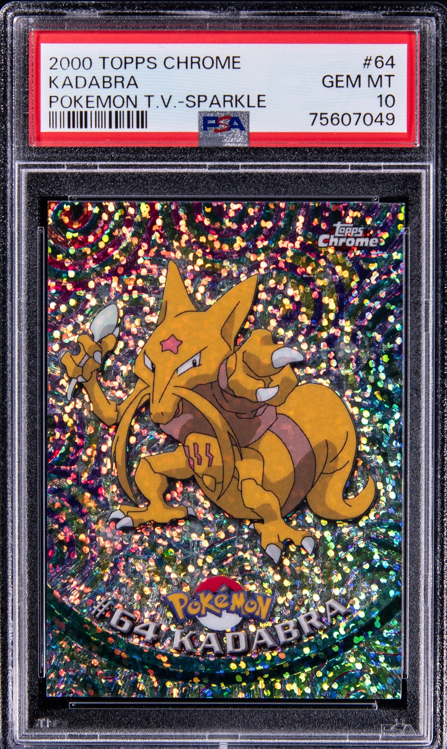 2000 TOPPS CHROME POKEMON SERIES 1 SPARKLE #64 KADABRA PSA 10 GEM MINT