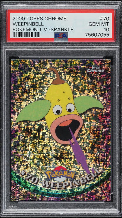 2000 TOPPS CHROME POKEMON SERIES 1 SPARKLE WEEPINBELL #70 PSA 10 GEM MINT