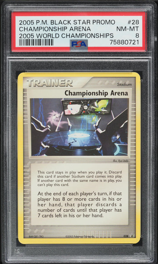 2005 POKEMON BLACK STAR PROMO WORLD CHAMPIONSHIP ARENA #28 PSA 8 NM-MT