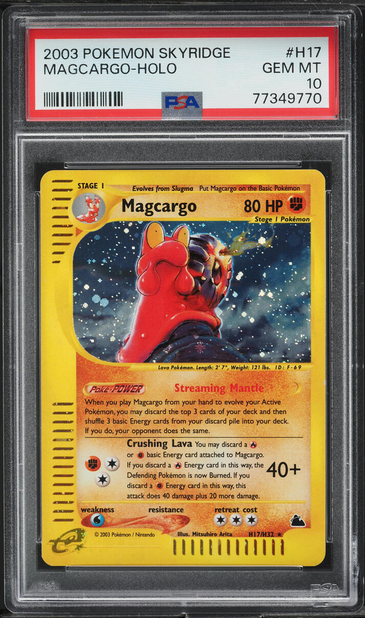 2003 POKEMON SKYRIDGE HOLO MAGCARGO #H17 PSA 10 GEM MINT