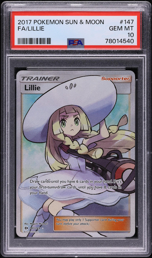 2017 POKEMON SUN & MOON FULL ART LILLIE #147 PSA 10 GEM MINT