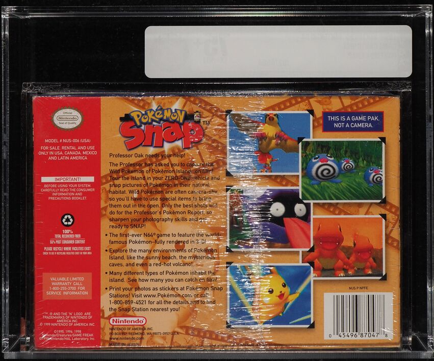 1999 POKEMON SNAP NINTENDO 64 N64 VGA 75+ SEALED