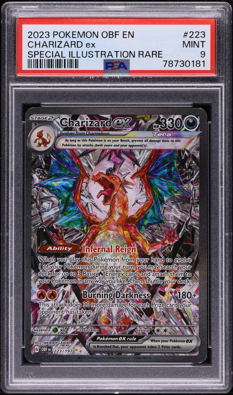 2023 POKEMON SV OBSIDIAN FLAMES SPECIAL ILLUSTRATION CHARIZARD EX #223 PSA 9