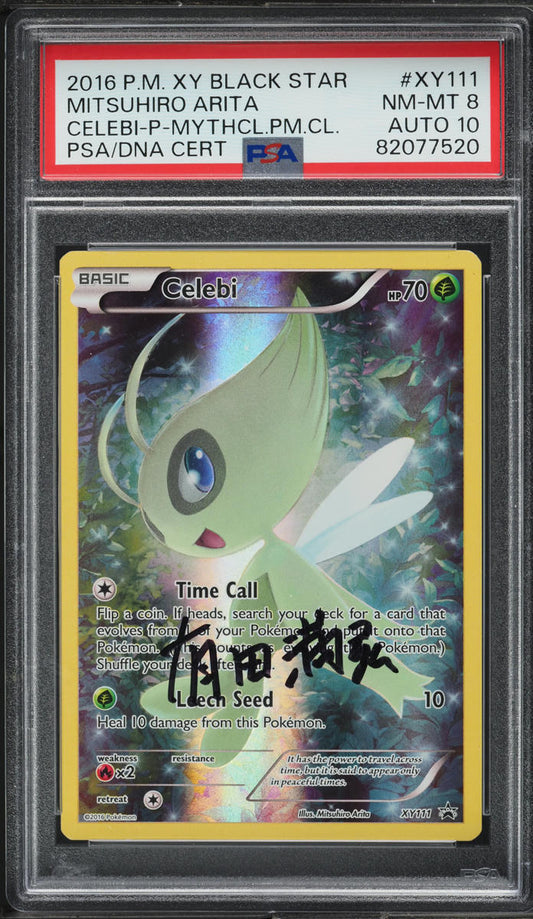 2016 POKEMON XY BLACK STAR PROMO CELEBI ARITA AUTO 10 PSA 8