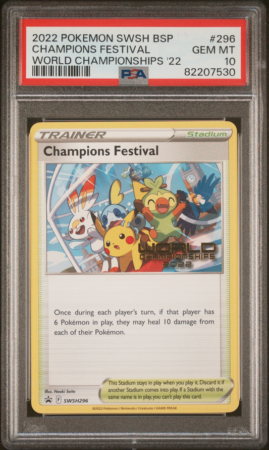 2022 POKEMON WORLD CHAMPIONSHIPS CHAMPIONS FESTIVAL PSA 10