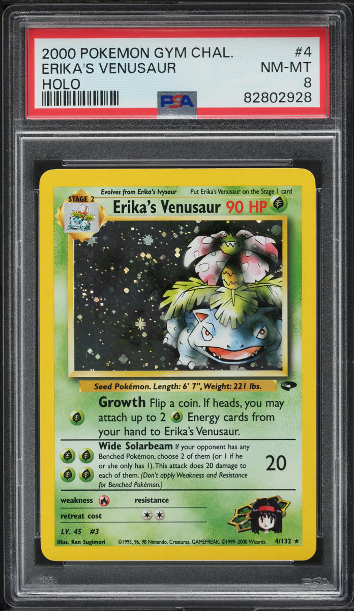 2000 POKEMON GYM CHALLENGE HOLO ERIKA'S VENUSAUR #4 PSA 8 NM-MT