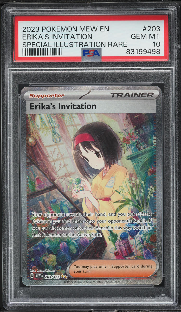 2023 POKEMON SV 151 SPECIAL ART RARE ERIKA'S INVITATION #203 PSA 10 GEM MINT