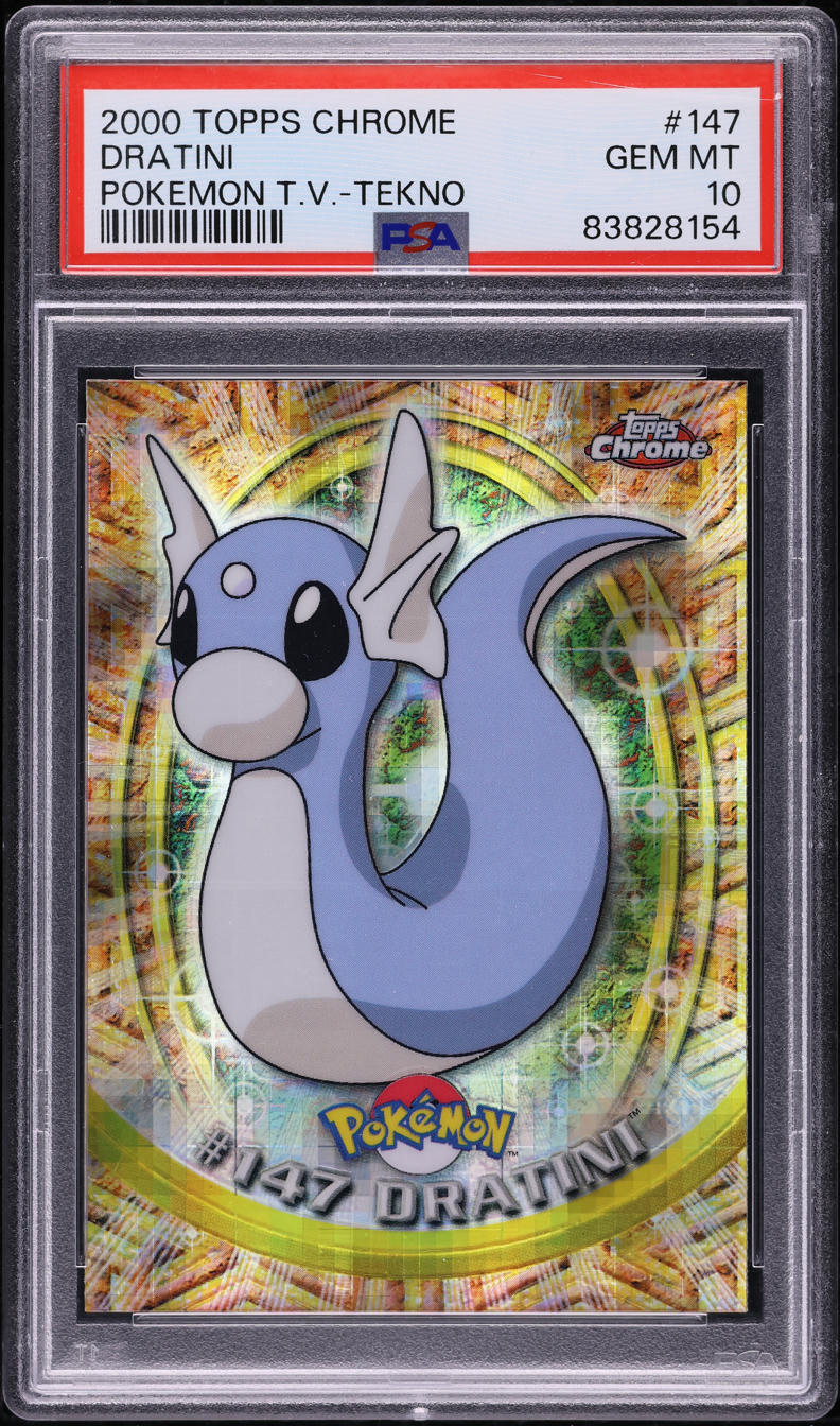 2000 TOPPS CHROME POKEMON TV SERIES 2 TEKNO DRATINI #147 PSA 10 GEM MINT