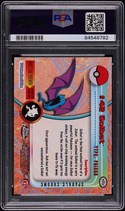 2000 TOPPS CHROME POKEMON SERIES 1 SPARKLE GOLBAT #42 PSA 10 GEM MINT