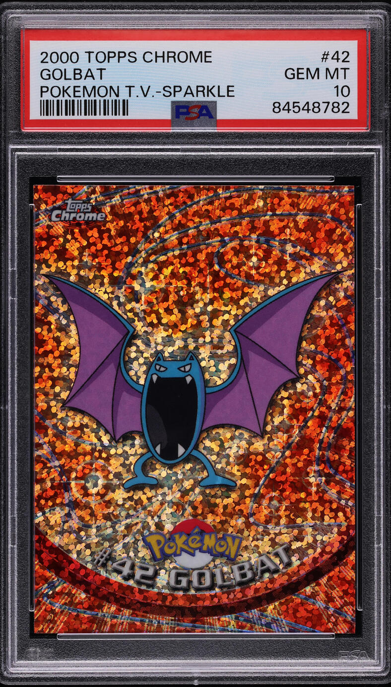 2000 TOPPS CHROME POKEMON SERIES 1 SPARKLE GOLBAT #42 PSA 10 GEM MINT