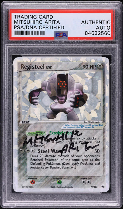 2004 POKEMON EX HIDDEN LEGENDS REGISTEEL EX #99 ARITA AUTO PSA AUTHENTIC