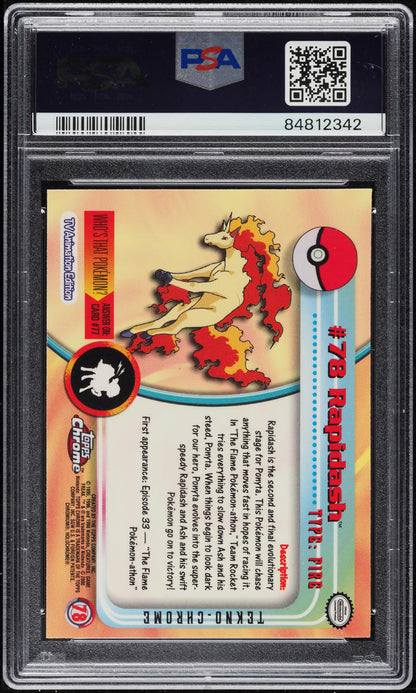 2000 POKEMON TOPPS CHROME SERIES 1 TEKNO RAPIDASH #78 PSA 10 GEM MINT