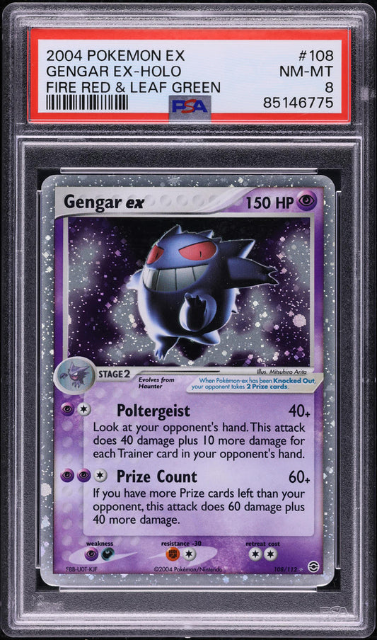 2004 POKEMON EX FIRE RED & LEAF GREEN HOLO GENGAR EX #108 PSA 8 NM-MT