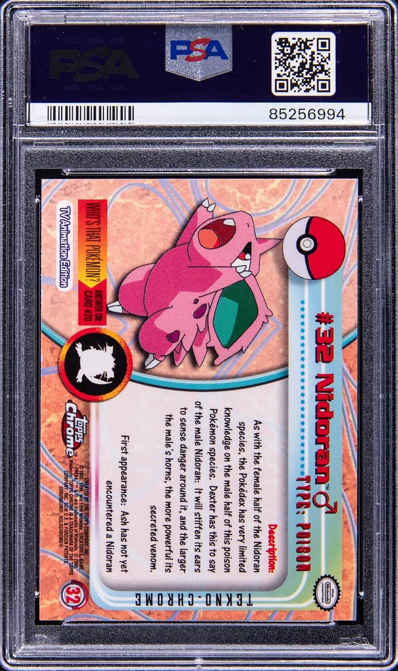 2000 POKEMON TOPPS CHROME SERIES 1 TEKNO NIDORAN #32 PSA 9