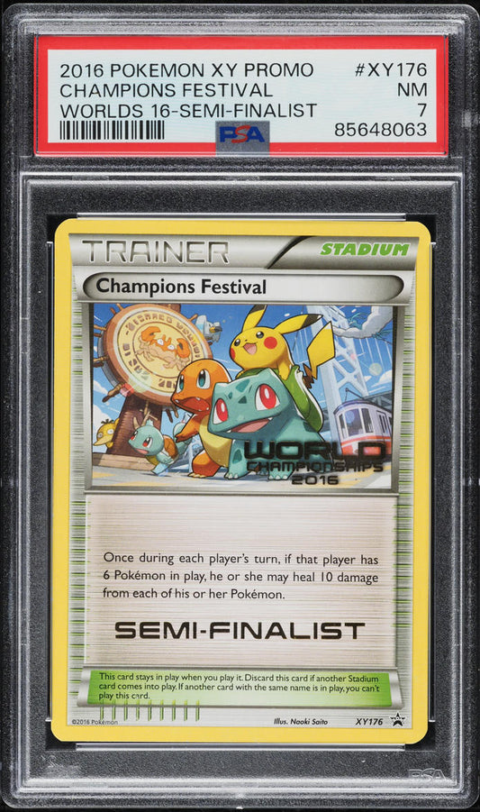 2016 POKEMON XY BLACK STAR PROMO FINALIST CHAMPIONS FESTIVAL #XY176 PSA 7 NRMT