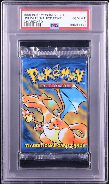 1999 POKEMON BASE SET CHARIZARD BOOSTER PACK PSA 10