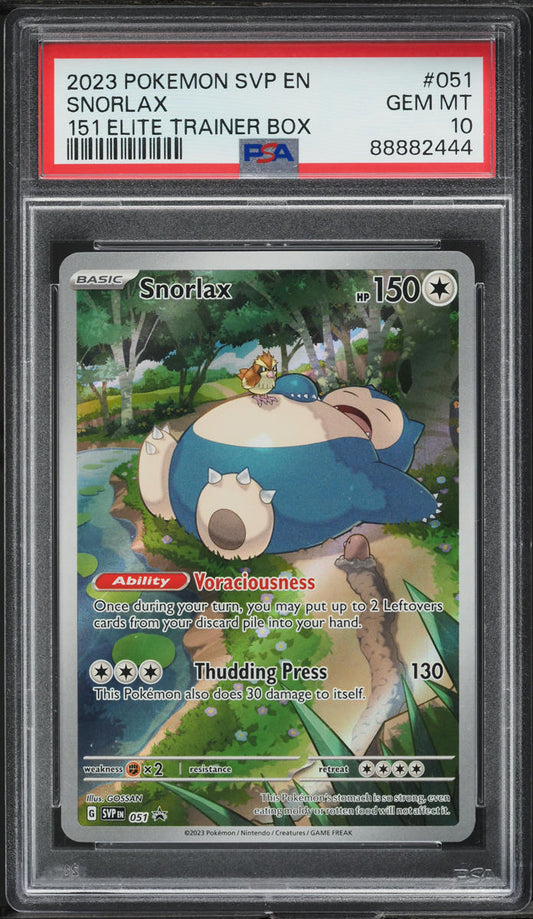 2023 POKEMON SV 151 BLACK STAR PROMO ELITE TRAINER SNORLAX #51 PSA 10 GEM MINT