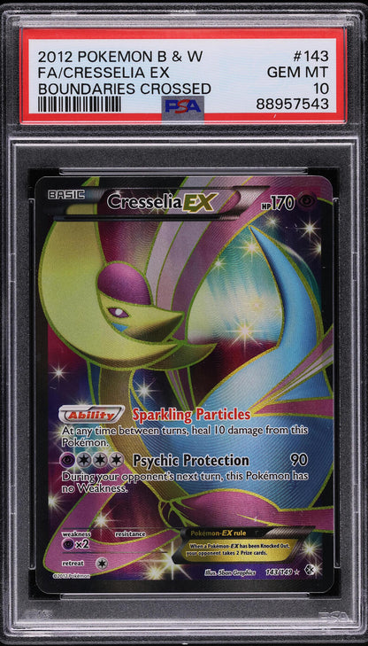 2012 POKEMON BLACK & WHITE BOUNDARIES CROSSED FULL ART CRESSELIA EX #143 PSA 10