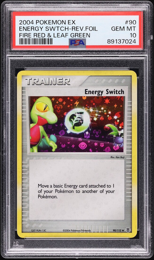 2004 POKEMON EX FIRE RED & LEAF GREEN REVERSE HOLO ENERGY SWITCH #90 PSA 10