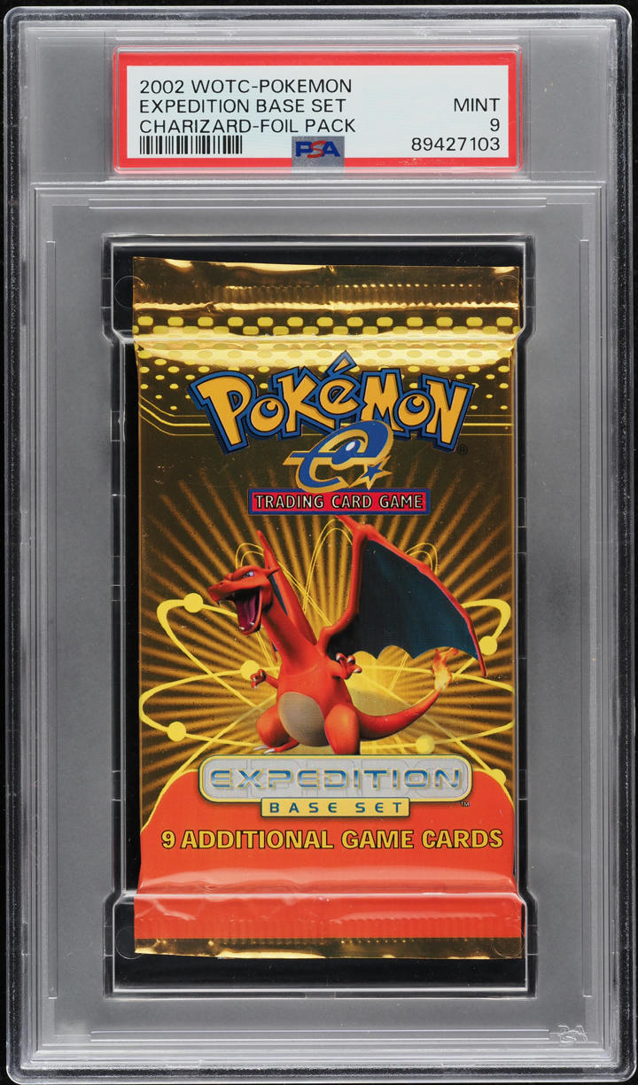 2002 POKEMON EXPEDITION BASE SET CHARIZARD BOOSTER PACK PSA 9