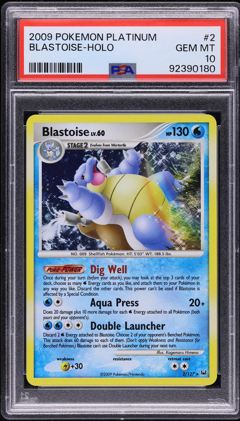 2009 POKEMON PLATINUM HOLO BLASTOISE #2 PSA 10 GEM MINT