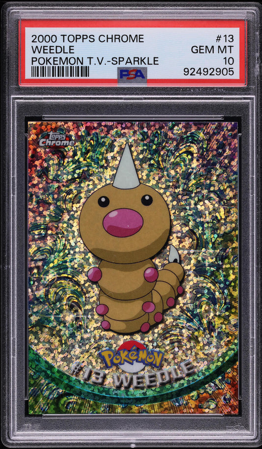 2000 TOPPS CHROME POKEMON SERIES 1 SPARKLE WEEDLE #13 PSA 10 GEM MINT