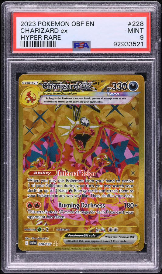 2023 POKEMON SCARLET & VIOLET OBSIDIAN FLAMES CHARIZARD #228 PSA 9 MINT