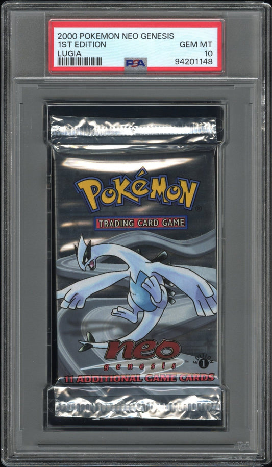 2000 POKEMON NEO GENESIS 1ST EDITION LUGIA BOOSTER PACK PSA 10