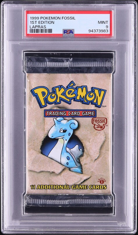 1999 POKEMON FOSSIL 1ST EDITION LAPRAS BOOSTER PACK PSA 9