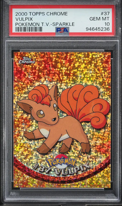 2000 TOPPS CHROME POKEMON SERIES 1 SPARKLE VULPIX #37 PSA 10 GEM MINT