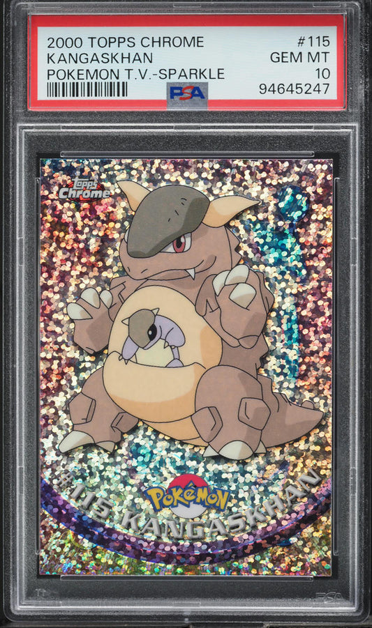 2000 TOPPS CHROME POKEMON SERIES 2 SPARKLE KANGASKHAN #115 PSA 10 GEM MINT