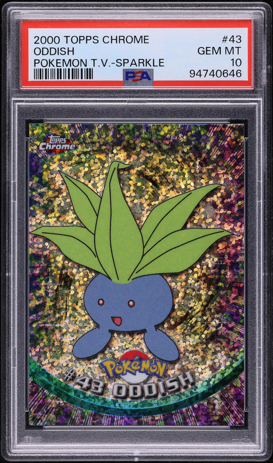 2000 TOPPS CHROME POKEMON SERIES 1 SPARKLE ODDISH #43 PSA 10 GEM MINT