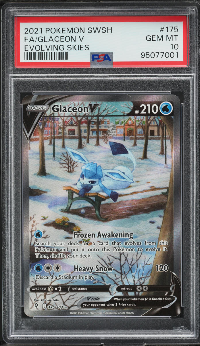 2021 POKEMON SWSH EVOLVING SKIES ALT ART GLACEON V #175 PSA 10 GEM MINT