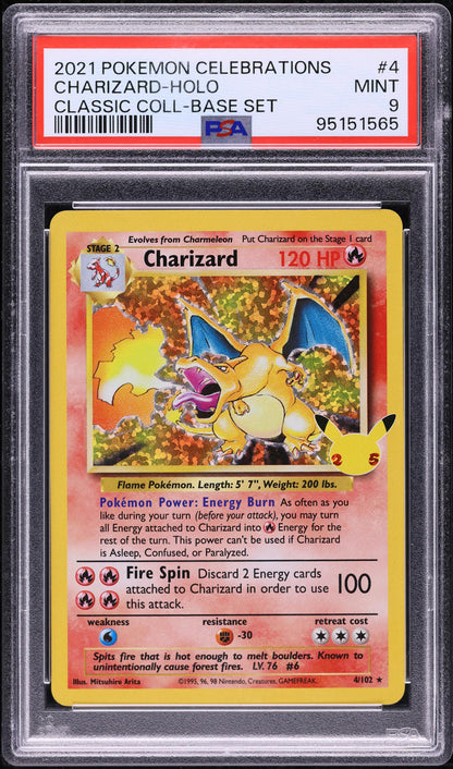 2021 POKEMON SWSH CELEBRATIONS CLASSIC COLLECTION HOLO CHARIZARD #4 PSA 9 MINT