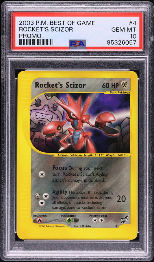 2003 POKEMON BEST OF GAME PROMO ROCKET'S SCIZOR #4 PSA 10 GEM MINT