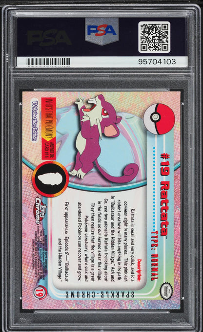 2000 TOPPS CHROME POKEMON SERIES 1 SPARKLE RATTATA #19 PSA 10 GEM MINT