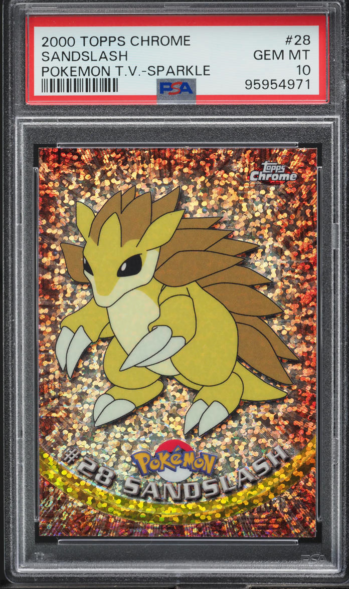 2000 TOPPS CHROME POKEMON SERIES 1 SPARKLE SANDSLASH #28 PSA 10 GEM MINT