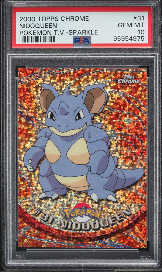 2000 TOPPS CHROME POKEMON SERIES 1 SPARKLE NIDOQUEEN #31 PSA 10 GEM MINT