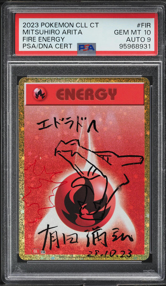 2023 POKEMON CHINESE TCG CLASSIC CHARIZARD FIRE ENERGY #FIR ARITA AUTO 9 PSA 10