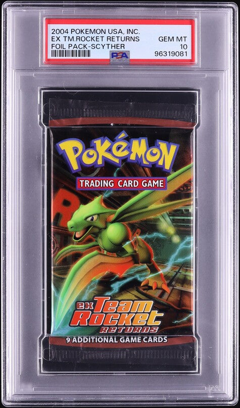 2004 POKEMON EX TEAM ROCKET RETURNS SCYTHER BOOSTER PACK PSA 10