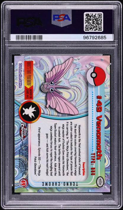 2000 TOPPS CHROME POKEMON SERIES 1 TEKNO VENOMOTH #49 PSA 10 GEM MINT